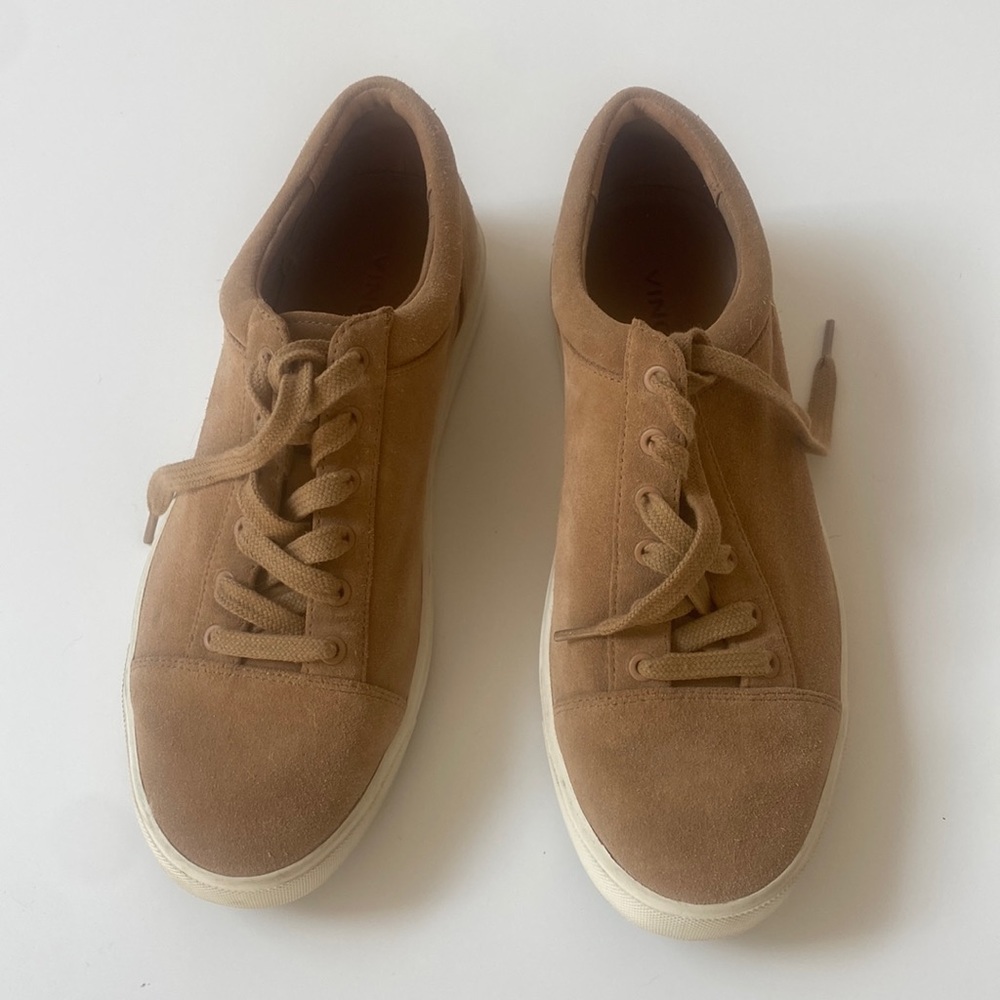 MOVING SALE: Vince Tan Suede Lace up sneaker sz 6.5